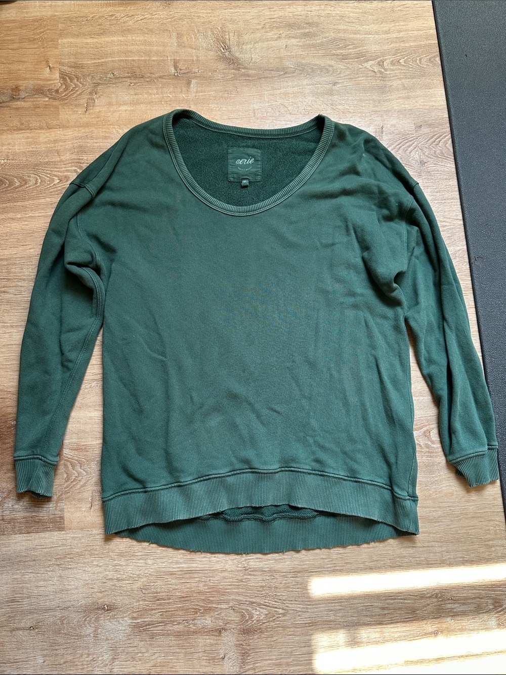 aerie Dark Green Scoop Neck Sweatshirt
